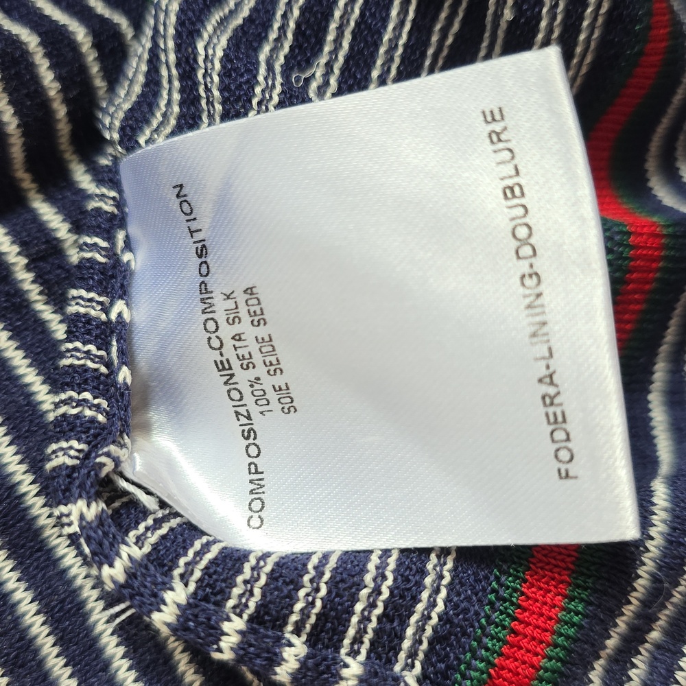 Gucci Silk Knit Nautical G Logo Sherry Web Sleeveless Pocket Blouse - Picture 14 of 16